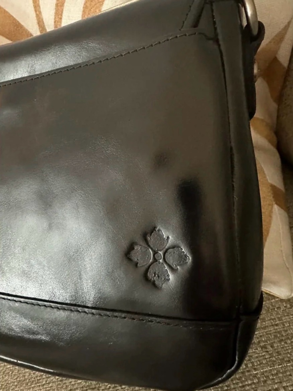 Patricia Nash Jackson Black Leather Turn Lock Crossbody Vintage Satchel Bag NWT - Picture 15 of 15